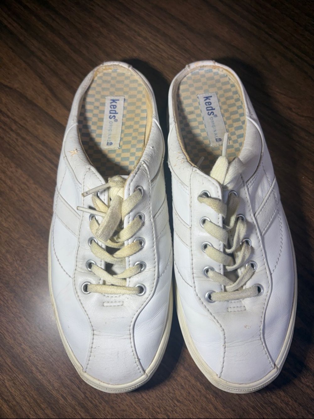 LAST CHANCE Keds VINTAGE Size 9.5 White Backless Slip On Low-Top Sneakers
